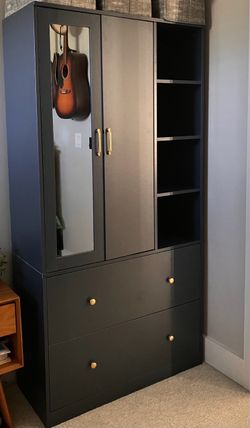 Wardrobe armoire with mirror
