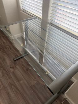 Glass computer desk