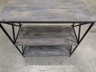 Industrial Style Wood and Metal Two-Tier Console Shelf