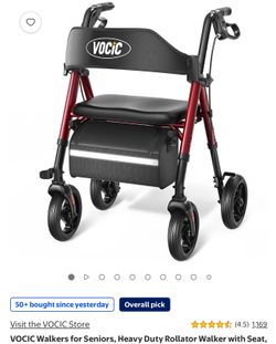 VOCIC Walkers for Seniors - Rollator Walker with Seat