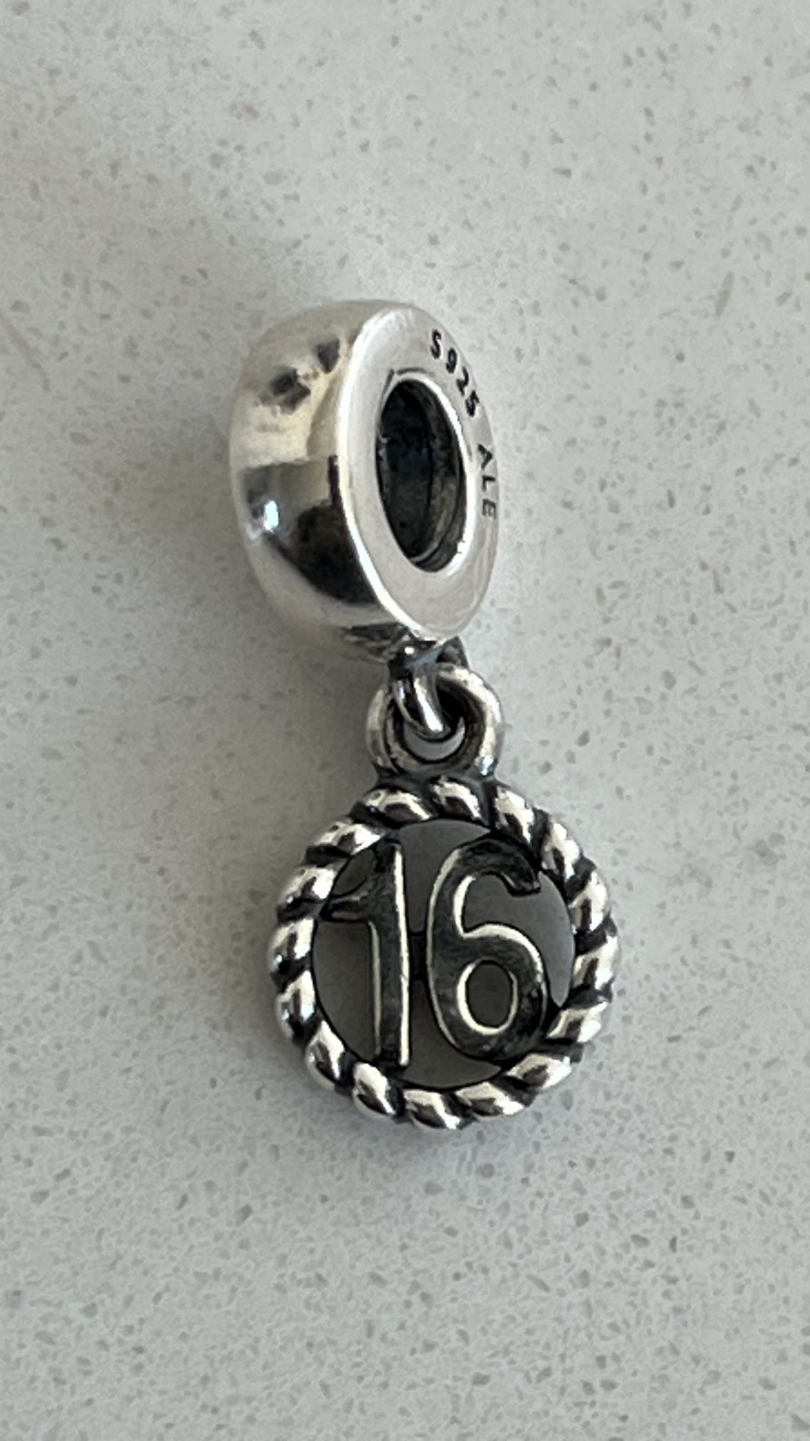 PANDORA Retired Sterling Silver Sweet 16 Birthday Dangle