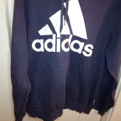 Adidas XL Mens HOODIE Navy BLUE GOOD SHAPE $25 