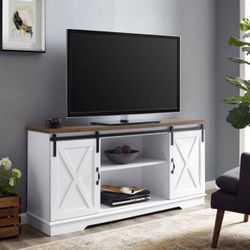 Farmhouse sliding barn door tv stand console up to 65" - NEW