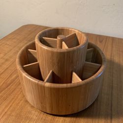Pampered Chef Bamboo Tool Turn-About Utensil Organiser