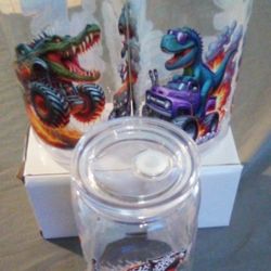 1 Dinosaurs Jars With 3 Pics