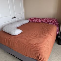 Queen Pillow Top Mattress + Box Frame + Frame