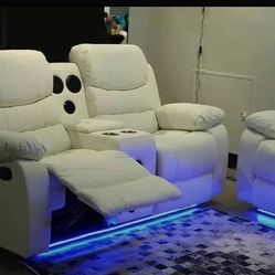 Reclining Sofa and Loveseat Set, Ask for Price. $100 Maximum Down Payment 