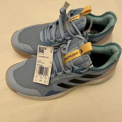 NWT Adidas Women's Crazyflight 6 Mid Top, Blue/Shadow Navy /Flash Aqua, Size 7