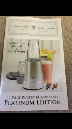 BELLA Rocket Blender 12 Piece Set 13330 Stainless Steel Platinum Edition  Recipes