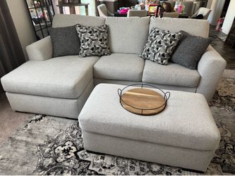 Tasselton Next-Gen Nuvella™ Performance Fabric Sofa Chaise and Ottoman
