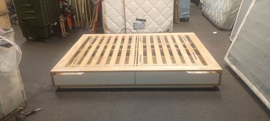 IKEA Mandal Queen Bed Frame with 4 Storage Drawers