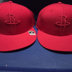 Vintage Houston Rockets 7 3/4 and 7 5/8 Reebok Fitted Hats