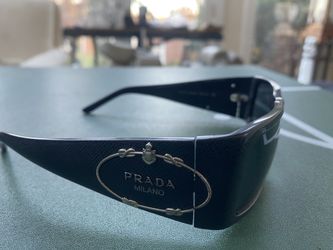 Prada Sunglasses 2007 Vintage Black Saffiano Crest Sunglasses