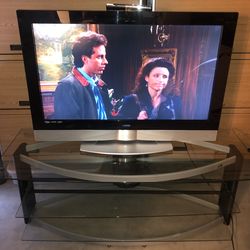 42” Vizio Gallevia HDTV and 3 tiered Glass Entertainment Center