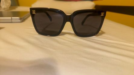 Chanel Black Square Sunglasses Gold CC Logo