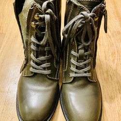 Size 8 Express Men Boots (olive Color) Nice Boots  