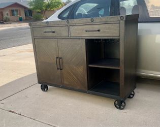 Gorgeous Large High End Rustic Industrial Style Buffet Server Sideboard