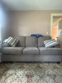 Gray 3-Seat Upholstered Sofa, chair and ottoman set