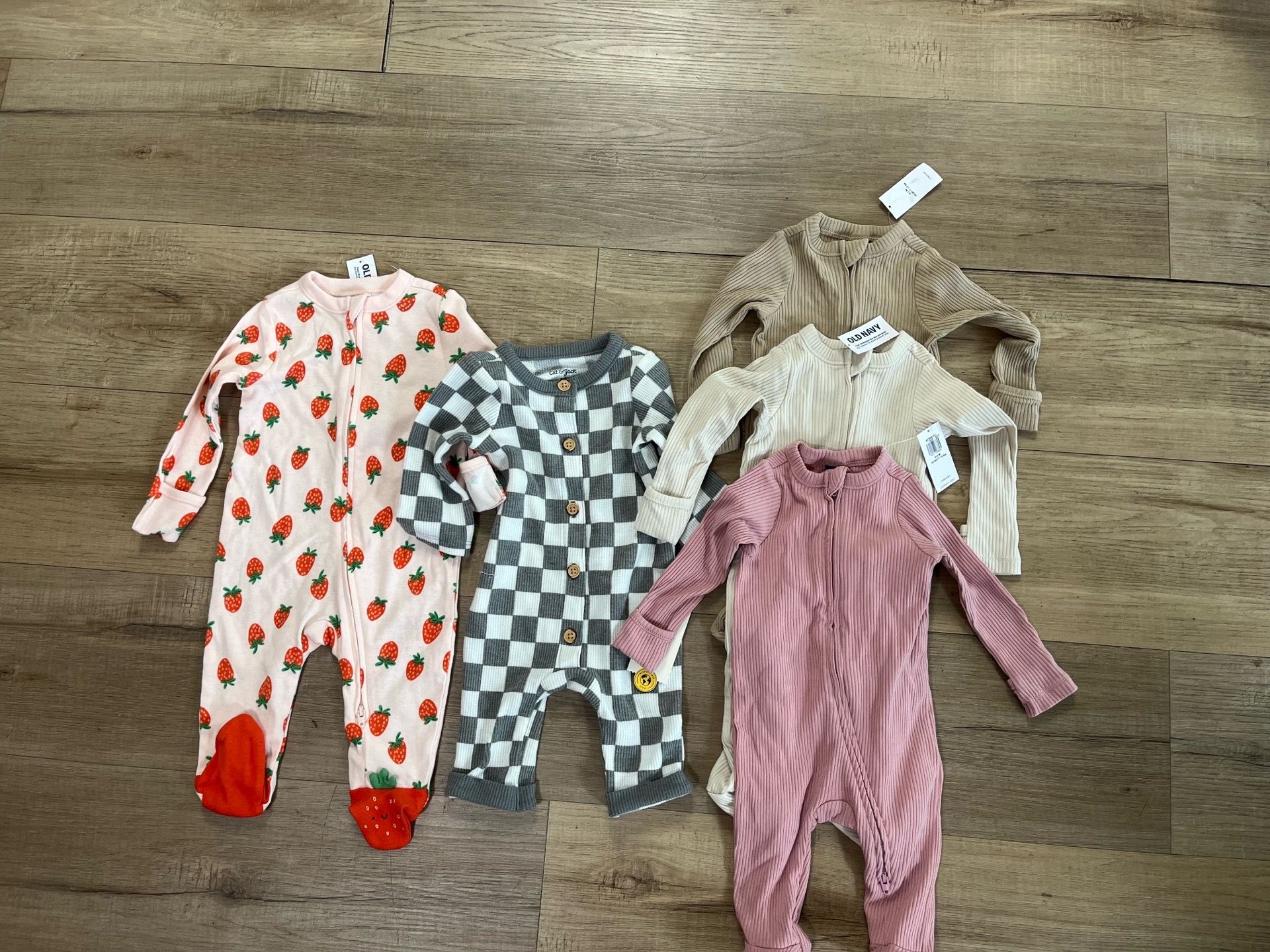 New Infant Old Navy and Cat & Jack Footies Clothing Lot