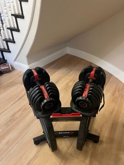 Bowflex Weights With Stand and Bench