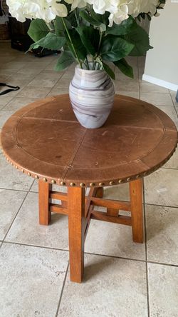 Brown round table