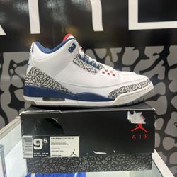 2016 Nike Air Jordan 3 Retro True Blue Size 9.5 