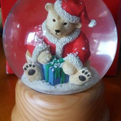 Santa Bear Snow Globe