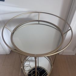 Mirrored Brass Bar Cart