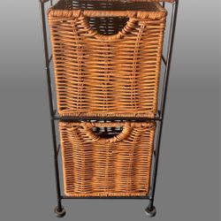 Wicker storage drawers 