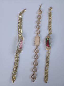 Virgin Mary Gold-Tone Bracelets