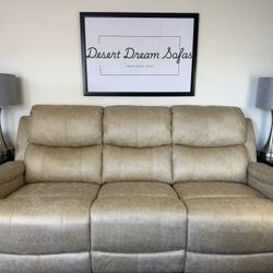 Ilkeston 79 Wide Vegan Leather Manual Reclining Sofa, 3-Seater Recliner Couch with Cup Holders 