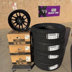 17x9 Aslan A2 Matte Black Wheels + LT285/70R17 Tires – 6 Lug – Brand New – Package Deal