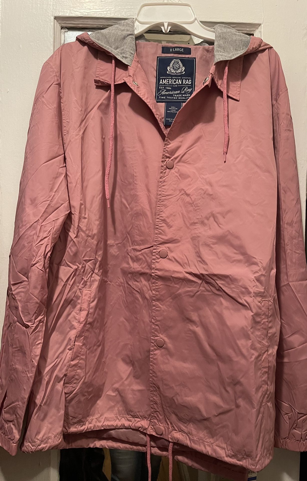 Mans Rain Jacket With Hood. By American Rag COE