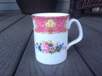 RARE Antique English Fine Bone China Mug Cup Royal Albert Lady Carlyle Vintage