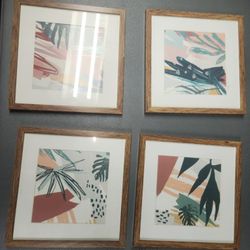 4 Pack Abstract Plant Wall Art for Room, Bedroom, Home Decor art by hannah