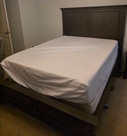 Queen Aspenhome Wood Bed Frame – Built-in Dual USB Ports (No Mattress)