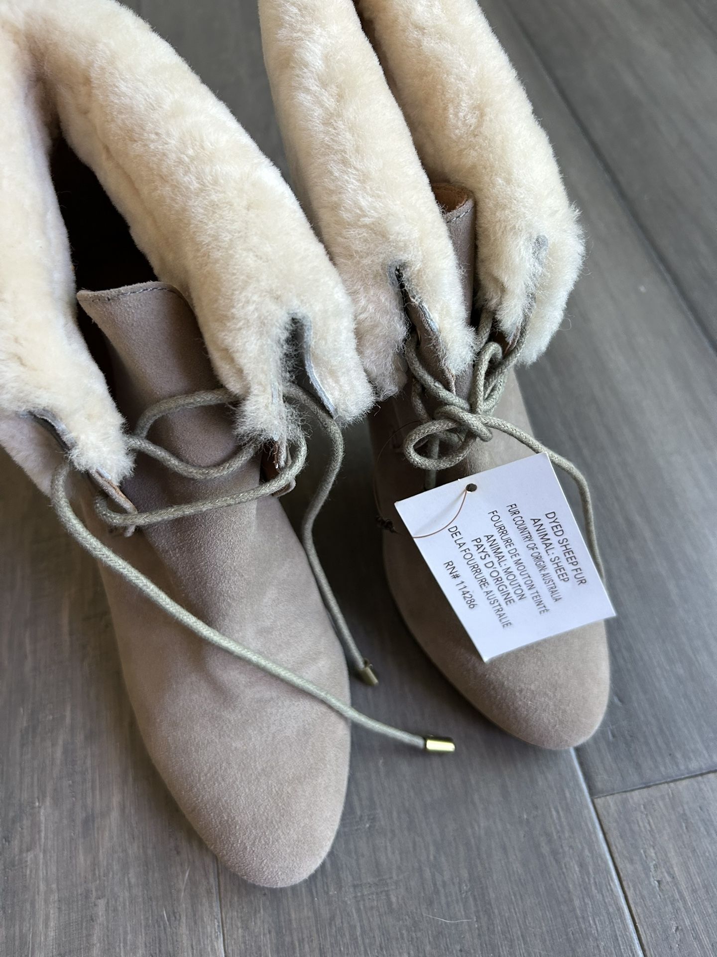 Coach Stiletto Ankle Boots 8.5 Shearling NEW