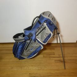 Nike Xtreme Sport Golf Bag 8-Way Divide With Stand Dual Strap Pockets Blue Gray