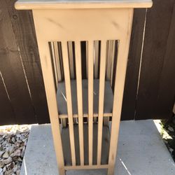 TALL TABLE - 14”X14”X 3FT TALL WITH TWO SHELVES
