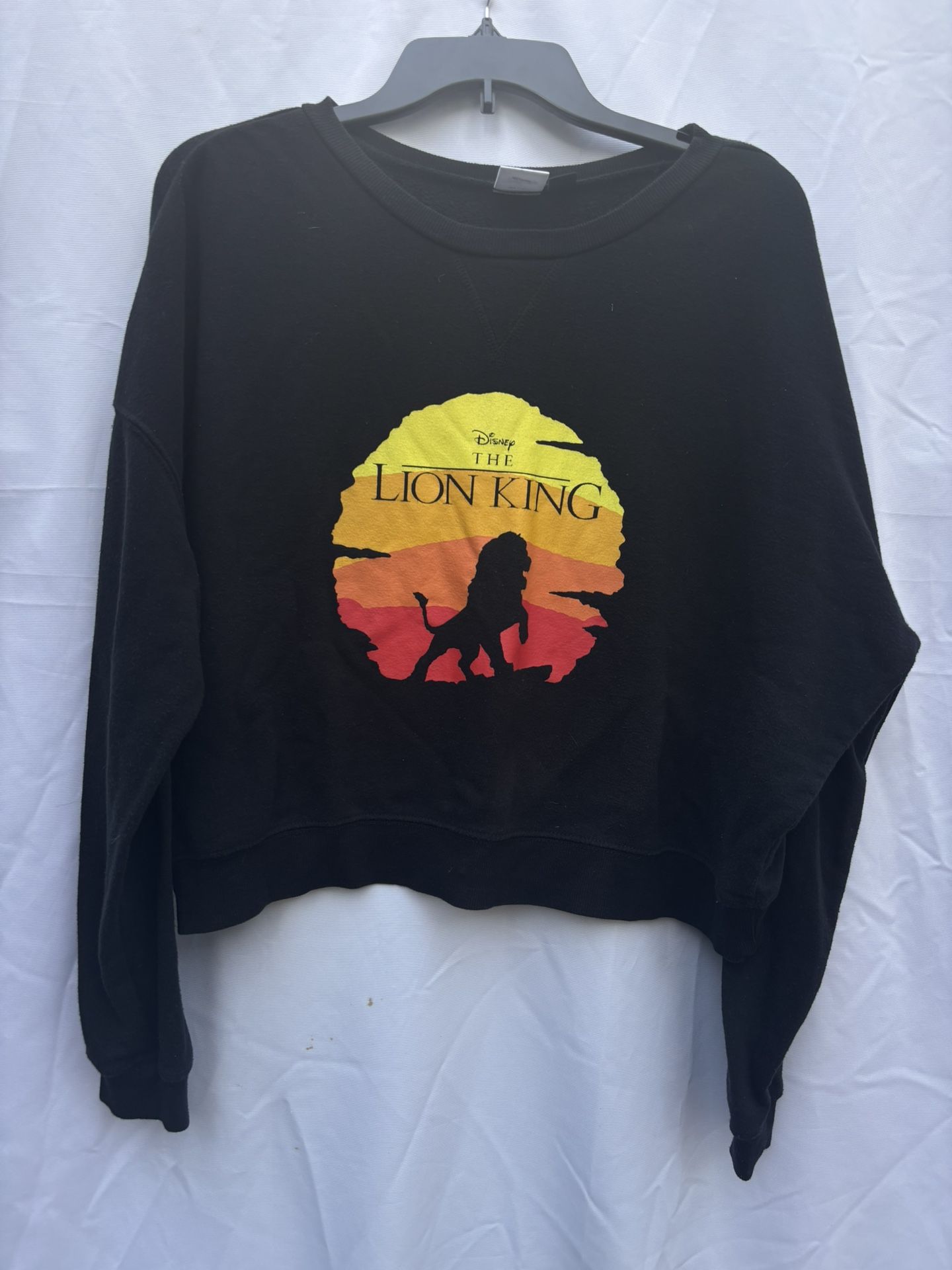 Disney Size 2XL Black Crop Lion King Sweatshirt
