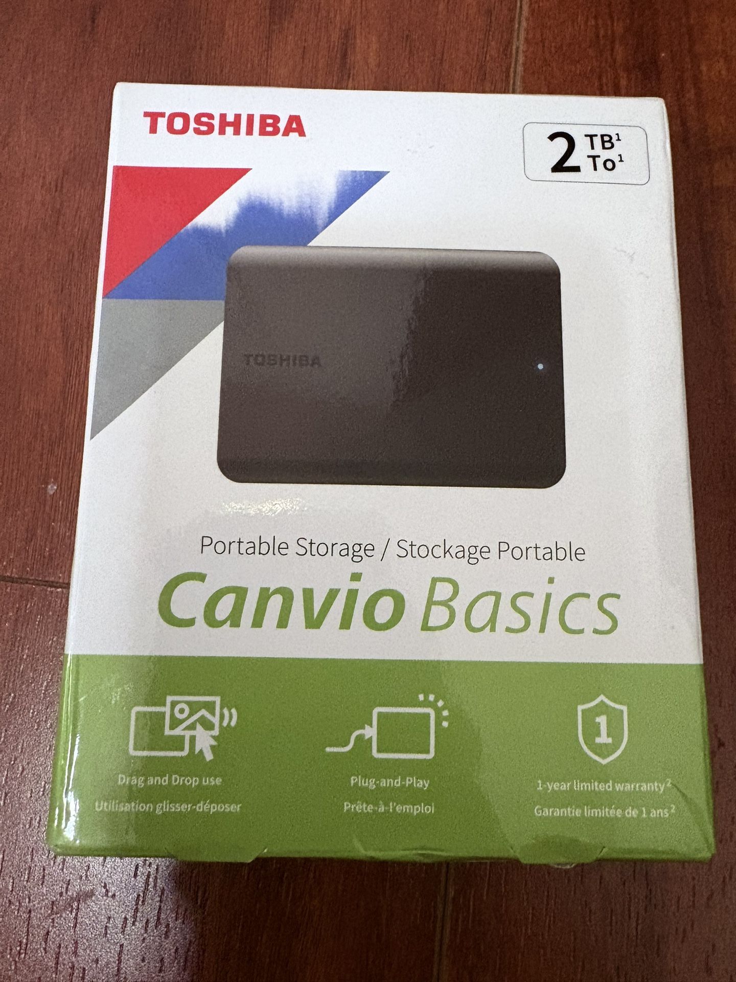 Toshiba Canvio Basics 2TB Portable External Hard Drive USB 3.0, Black - HDTB520XK3AA