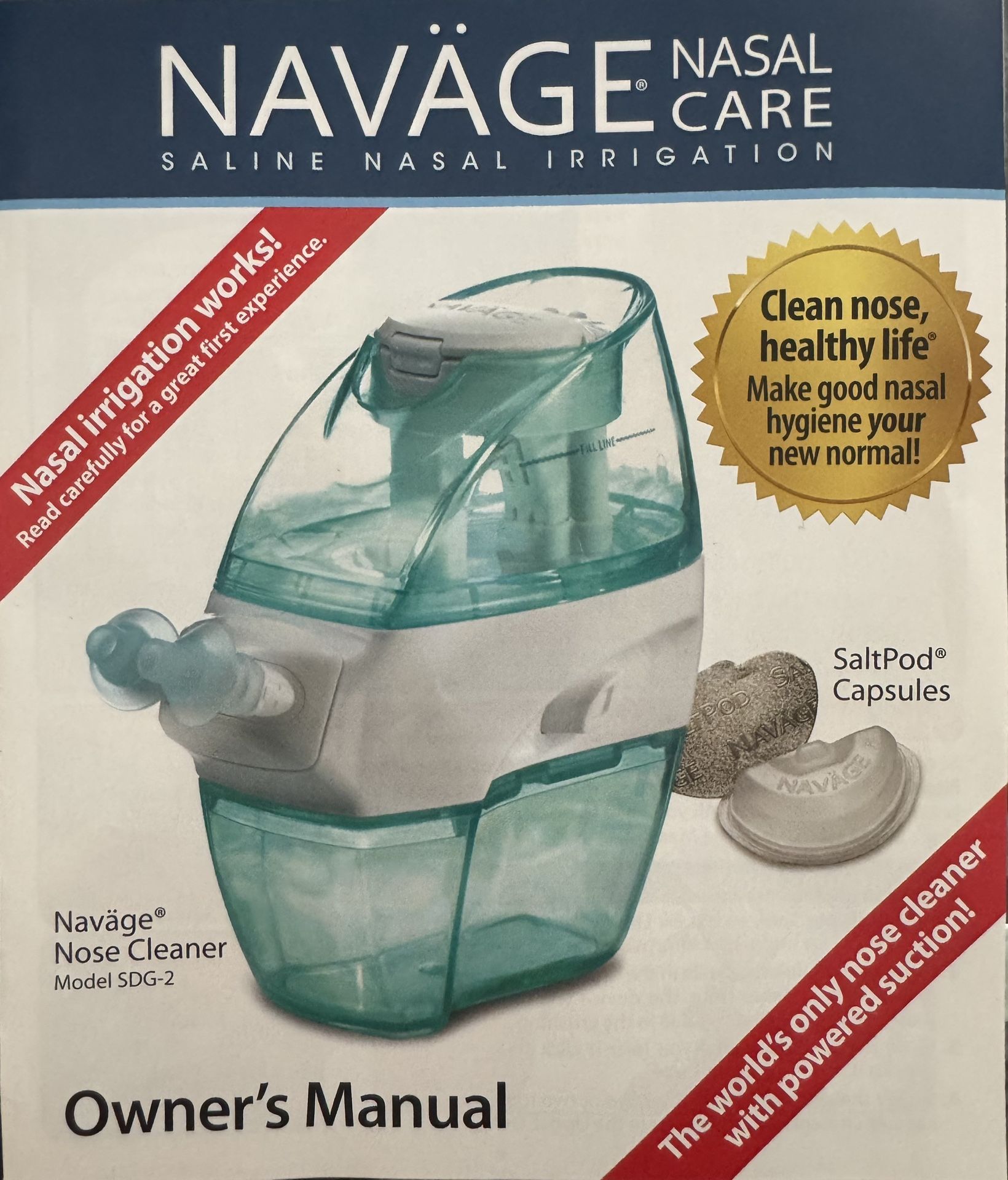 NAVAGE SALINE NASAL IRRIGATOR & 3 BOXES OF PODS