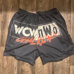 WWE Chalkline WCW/NWO Black Mesh Shorts Size 2XL