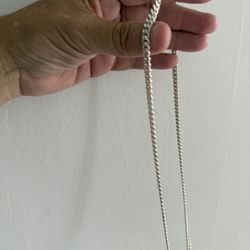 🔥 Cadena Cubana Sólida De Plata Totalmente Nueva 🔥