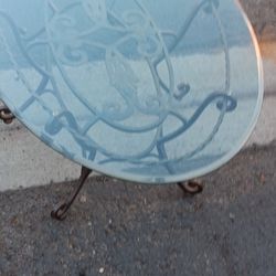 Wrought Iron And Beveled Glass Coffee Table