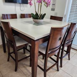 Counter Height Dining Table And 6 Chairs