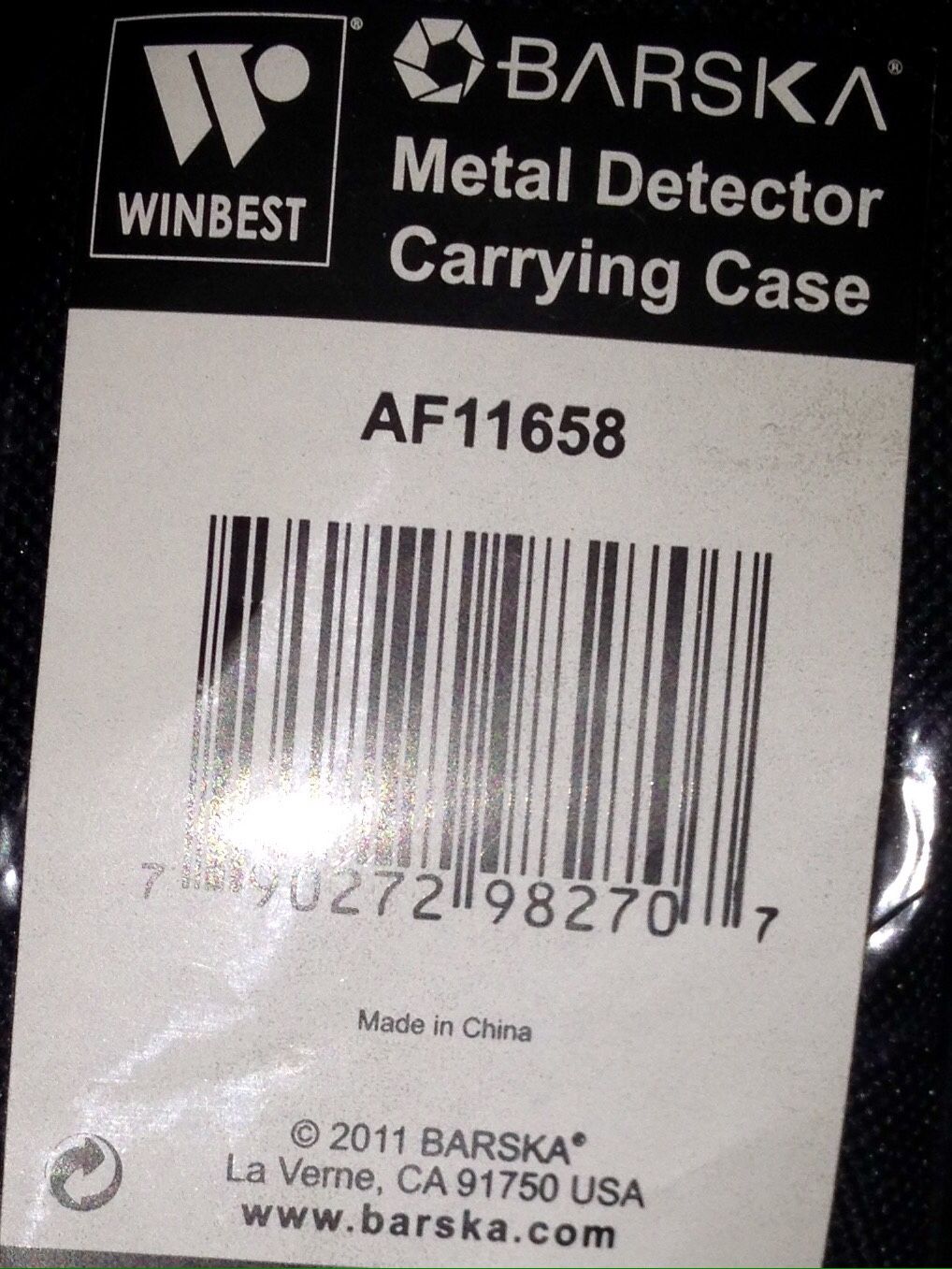 Metal detector bag motorcycle carry