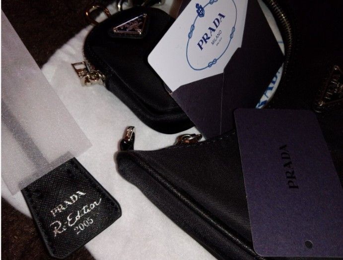 Prada New Readition 2005 Black Nylon Designer Purse W Wallet Collection W Certification W Tags 