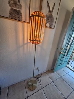 Bamboo Cage Shade Floor Lamp