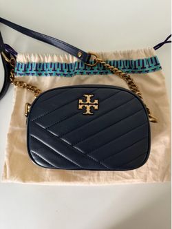 Tory Burch Kira chevron bag in navy blue